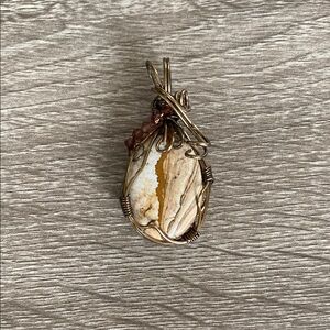 Elegant Wire-Wrapped Stone Pendant
